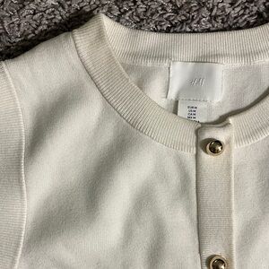 H&M Off-White Button-Up Cardigan